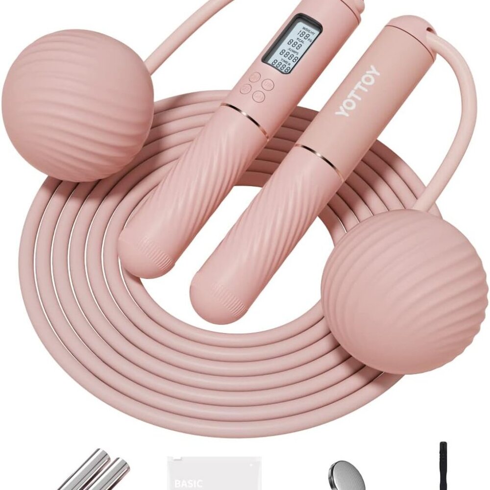 Cordless Jump Rope With Counter - Ropeless Jump Rope 2 In 1 With Large Cordless